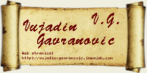 Vujadin Gavranović vizit kartica
